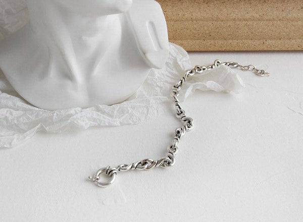 925 Sterling Silver Retro Bracelet Vintage Womens Jewelry