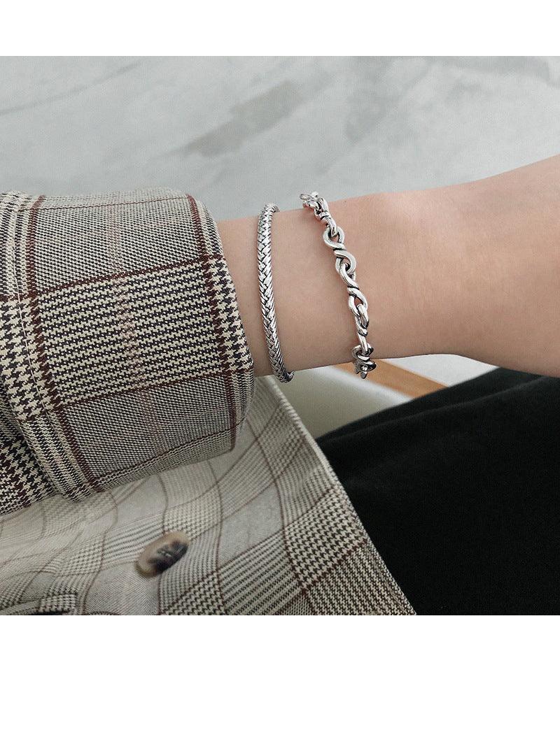 925 Sterling Silver Retro Bracelet Vintage Womens Jewelry