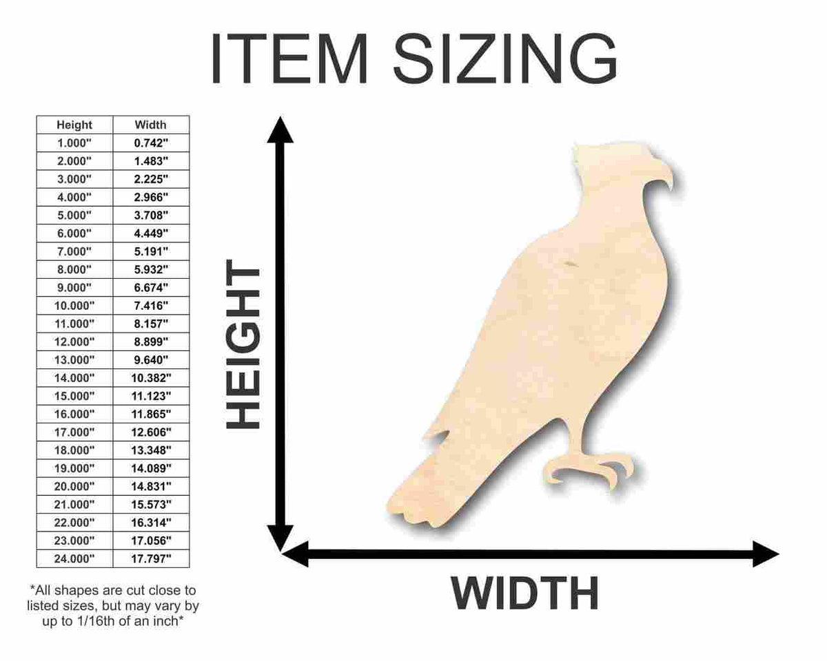 Unfinished Wood Osprey Shape - Animal - Bird - Wildlife - Craft - up to 46