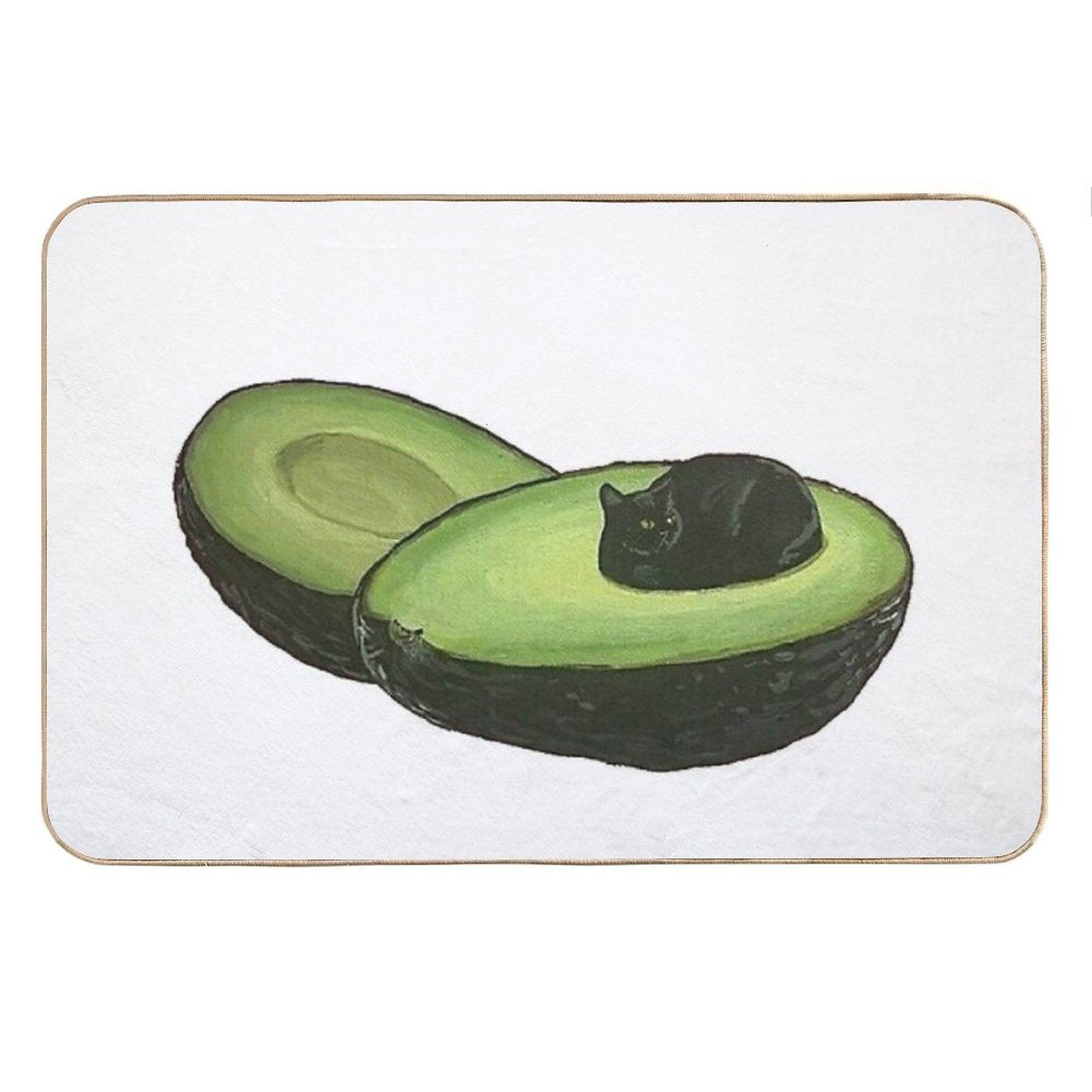 Avocado Cat Bath Mat