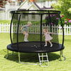 10FT Outdoor Trampoline Heavy-Duty Recreational Trampoline with Safety Enclosure Net-Black