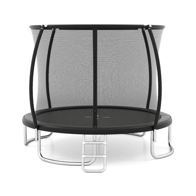 10FT Outdoor Trampoline Heavy-Duty Recreational Trampoline with Safety Enclosure Net-Black