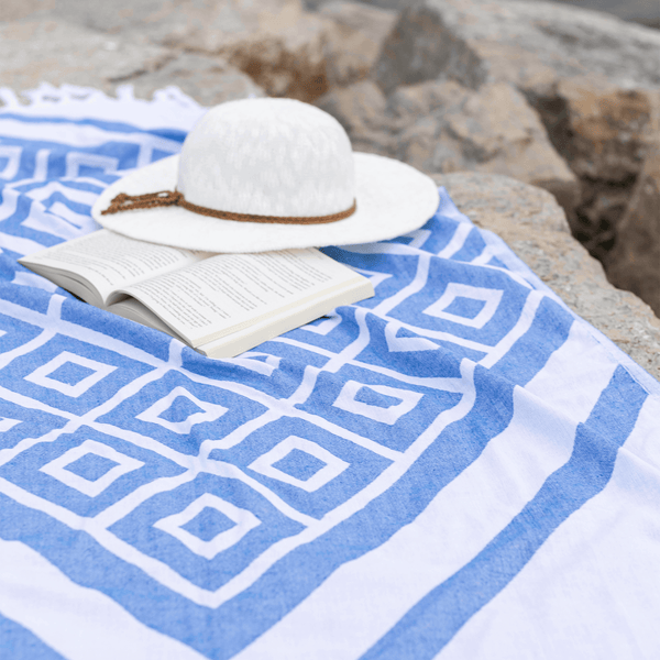 Turkish Towel | Body Towel | Blue + White