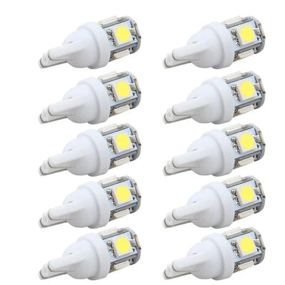 10PCS Led Car DC 12v Lampada Light T10 5050 Super White 194 168 w5w T10 Led Parking Bulb Auto Wedge Clearance Lamp