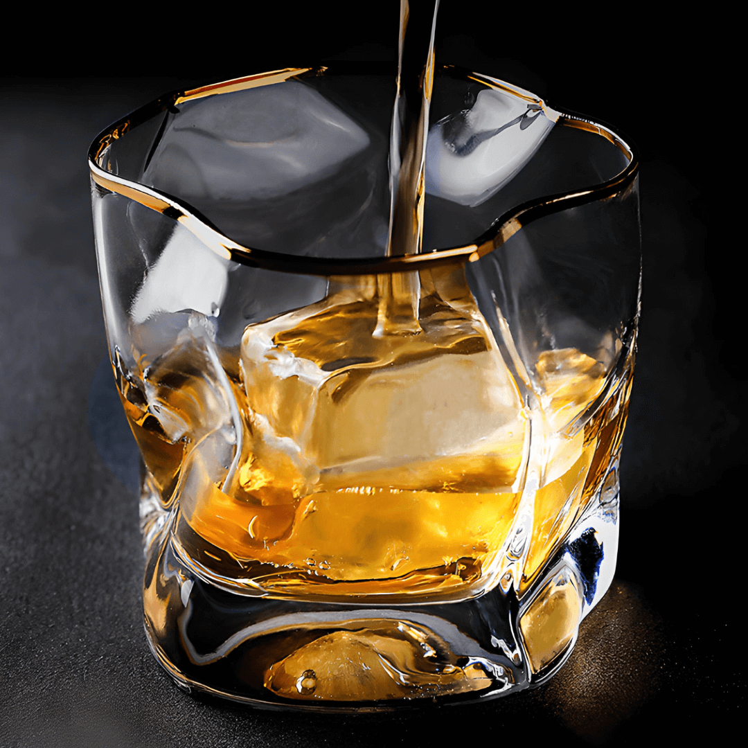 Gold Hoshi Japanese Crystal Whisky Glass TsukiGlass