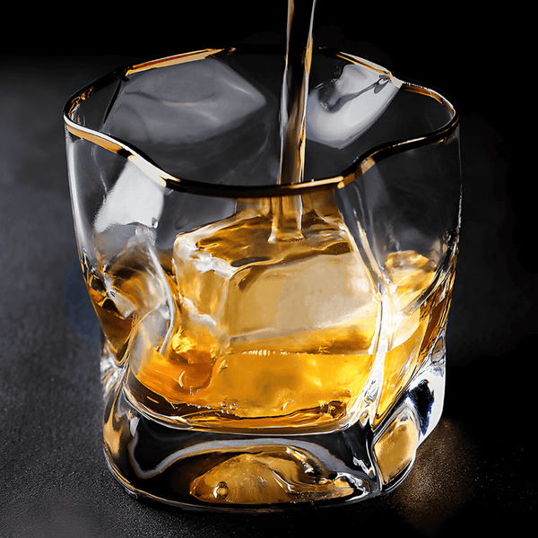 Gold Hoshi Japanese Crystal Whisky Glass TsukiGlass