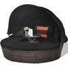 Outdoor Daybed with Retractable Canopy - Black