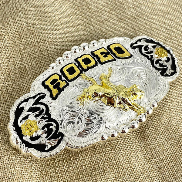 TOPACC Norse Viking Punk Rodeo Engraved Flower Belt Buckle - Gifts for You 'n Me