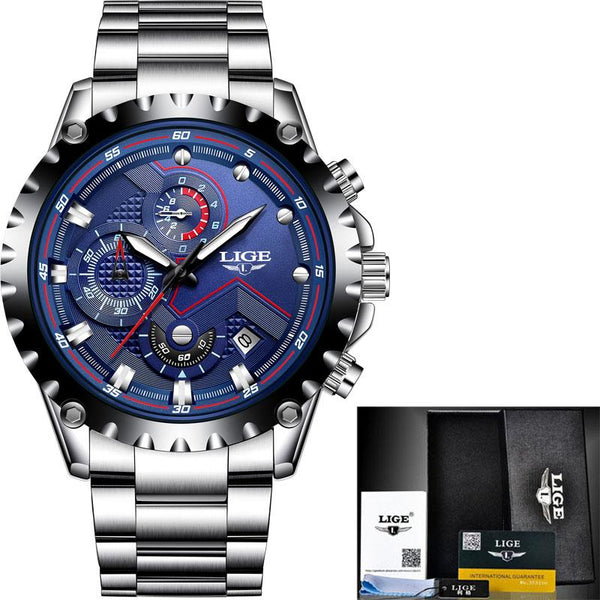 Business Elegant Men's  Watch With Chronometers Day View  Fluorescent Hands Excellent Look Unique Design Perfect Gift For Your Man