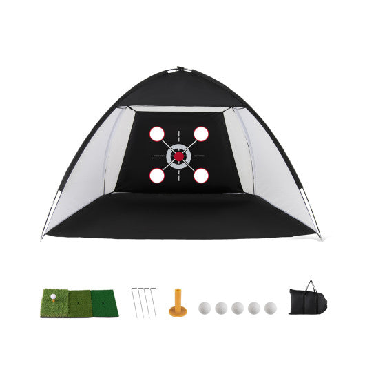 10.3 x 6.5 Feet Golf Practice Net with Foldable Tri-Turf Mat