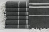 Black Monaco Turkish Towel – Lightweight Quick Dry Beach & Bath Towel, Luxury Turkish Cotton Spa Towel, Travel & Pool Towel