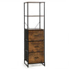 Freestanding Vertical 3 Drawer Dresser with 3 Shelves-Rustic Brown - Rustic Brown