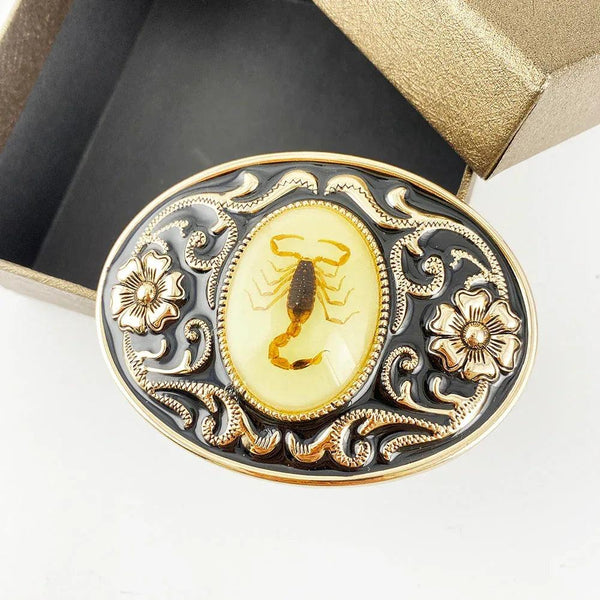 TOPACC Western Turquoise Belts - Luminous Stone 3D Scorpion Belt Buckle Copper/Bronze - Gifts for You 'n Me