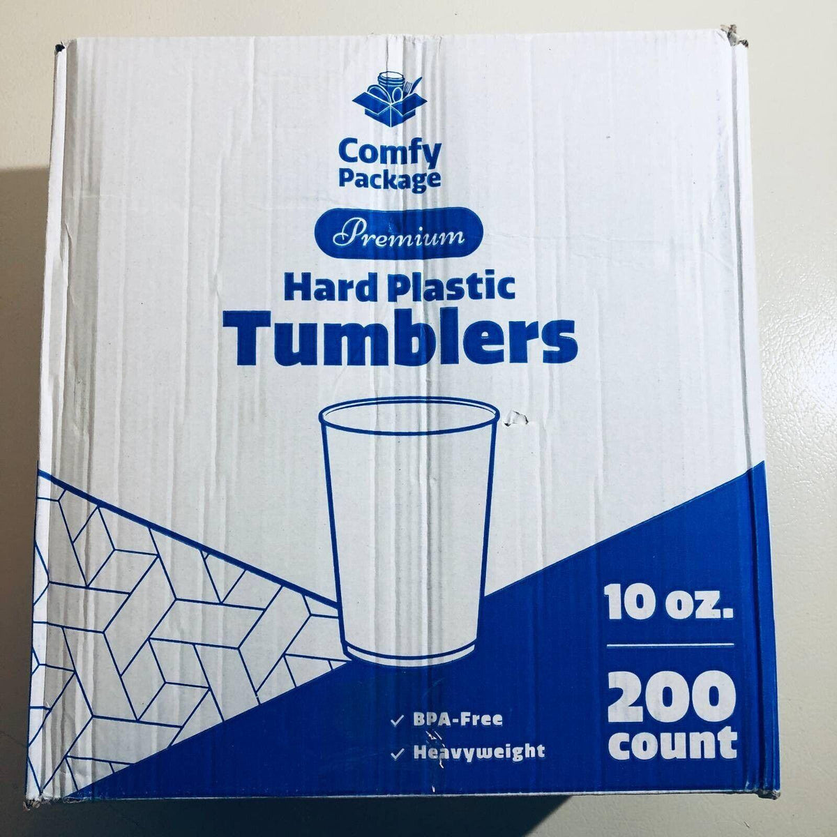 Comfy Package Premium Hard Plastic Tumblers, 200 Count, BPA Free