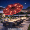 10 FT Solar LED Patio Umbrella for Deck and Pool-Red