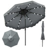 10 FT Solar LED Patio Umbrella for Deck and Pool-Gray - Gray