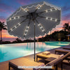 10 FT Solar LED Patio Umbrella for Deck and Pool-Gray