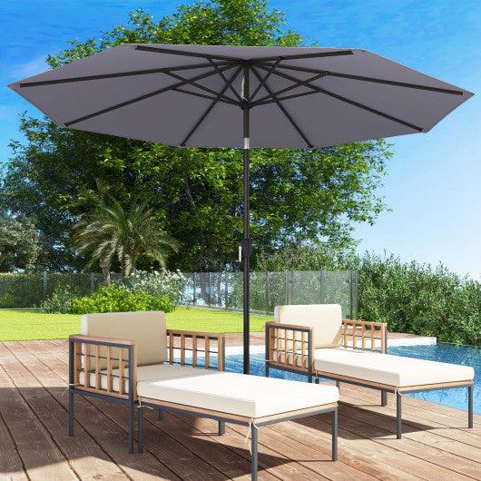 10 Feet Outdoor Patio Umbrella with Tilt Adjustment and Crank-Gray