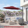 10 Feet Patio Cantilever Umbrella with Easy Tilt Adjustment-Wine