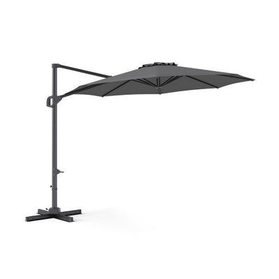 10 Feet Patio Cantilever Umbrella with Easy Tilt Adjustment-Gray
