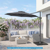 10 Feet Patio Cantilever Umbrella with Easy Tilt Adjustment-Gray