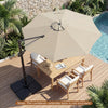 10 Feet Patio Cantilever Umbrella with Easy Tilt Adjustment-Beige