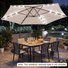 10 Feet Patio Cantilever Umbrella with Solar LED Lights-Beige