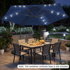 10 Feet Patio Cantilever Umbrella with Solar LED Lights-Navy