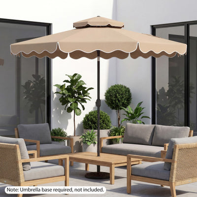 10 Feet Patio Umbrella with Push Button Tilt and Crank-Coffee