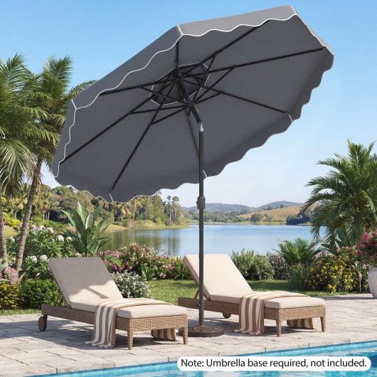 10 Feet Patio Umbrella with Push Button Tilt and Crank-Gray