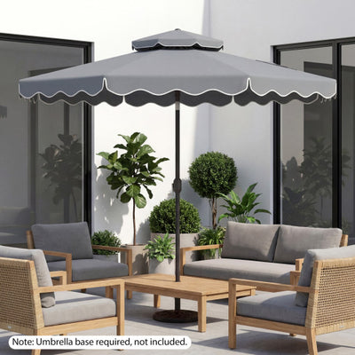 10 Feet Patio Umbrella with Push Button Tilt and Crank-Gray