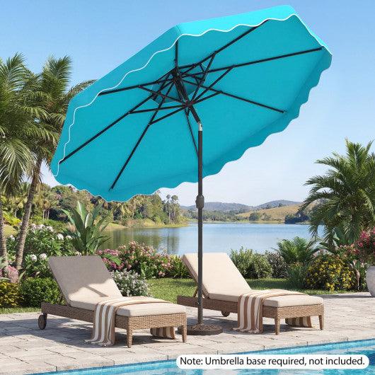 10 Feet Patio Umbrella with Push Button Tilt and Crank-Turquoise