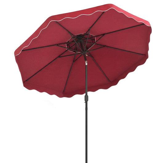 10 Feet Patio Umbrella with Push Button Tilt and Crank-Wine