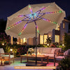 10 Feet Solar Patio Umbrella with Color-Changing LED Lights-Brown