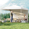 10 X 10 FT Pop up Canopy Tent with 1 Sidewall and Wheeled Bag-White