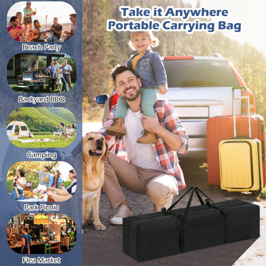 10 X 10 Feet Pop up Canopy Tent with Portable Carrying Bag and 8 Stakes-Gray