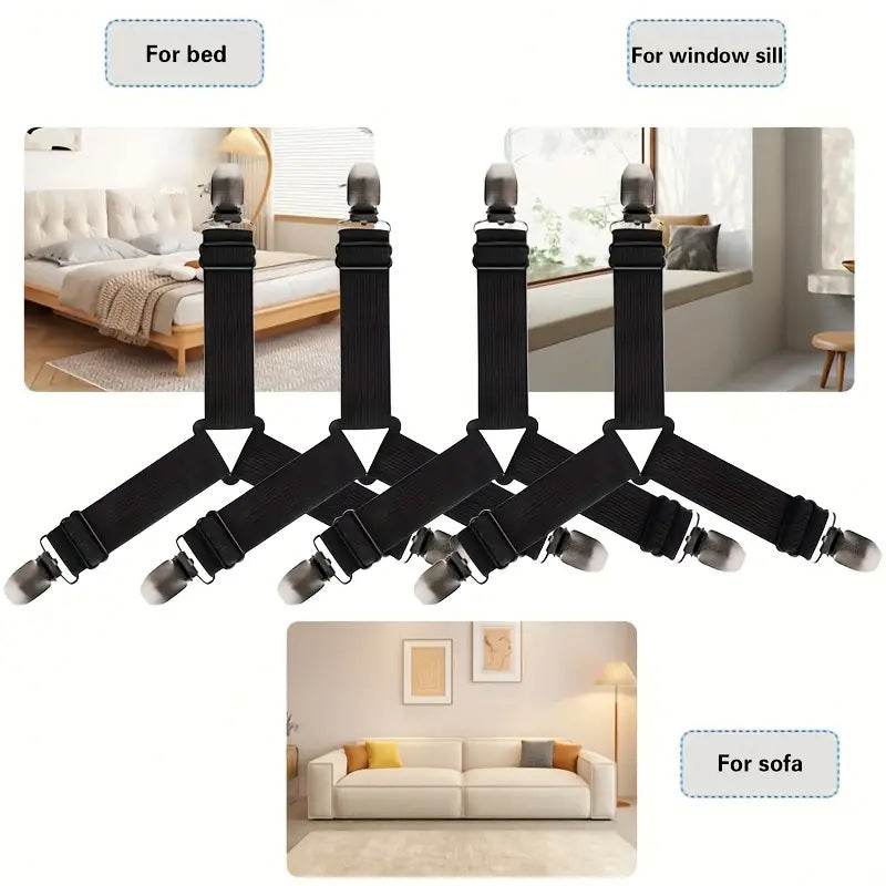 4-Piece Bed Sheet Holder Straps Set for Secure Mattress Fit