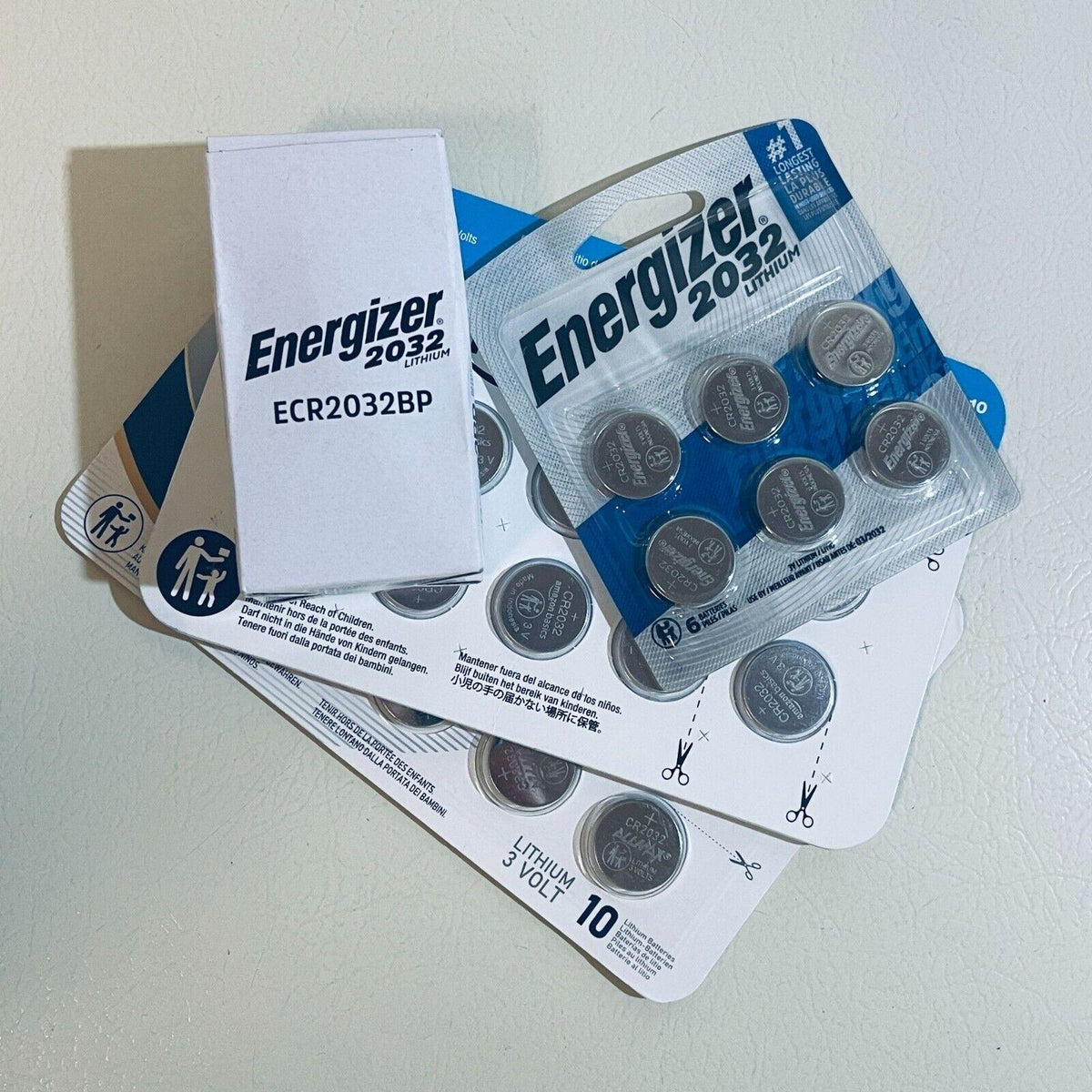 32 Pack Assorted CR2032 3V Lithium Batteries, Allmax, Energizer