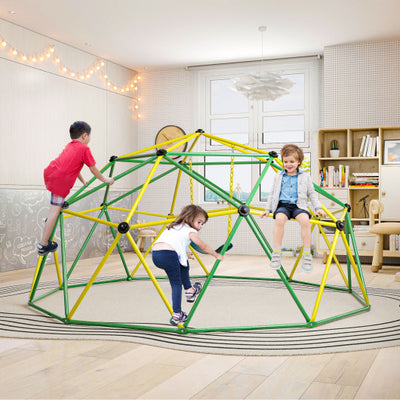 10 Feet Dome Climber with Swing and 800 Lbs Load Capacity-Green