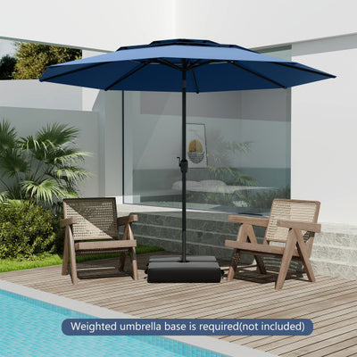 10 ft 3-tier Vented Patio Umbrella with Push Button Tilt-Navy