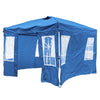 10 x 10 FT Pop Up Canopy Tent with 4 Sidewalls and Adjustable Height Waterproof-Blue
