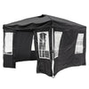 10 x 10 FT Pop Up Canopy Tent with 4 Sidewalls and Adjustable Height Waterproof-Black