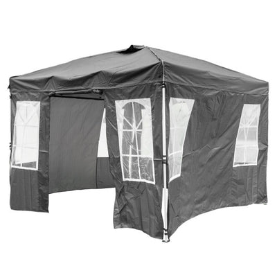 10 x 10 FT Pop Up Canopy Tent with 4 Sidewalls and Adjustable Height Waterproof-Gray