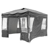 10 x 10 FT Pop Up Canopy Tent with 4 Sidewalls and Adjustable Height Waterproof-Gray