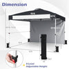 10 x 10 Feet Foldable Commercial Pop-up Canopy with Roller Bag and Banner Strip-Black - Black