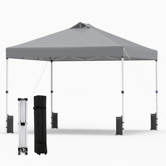 10 x 10 Feet Outdoor Commercial Pop up Canopy Tent-Gray