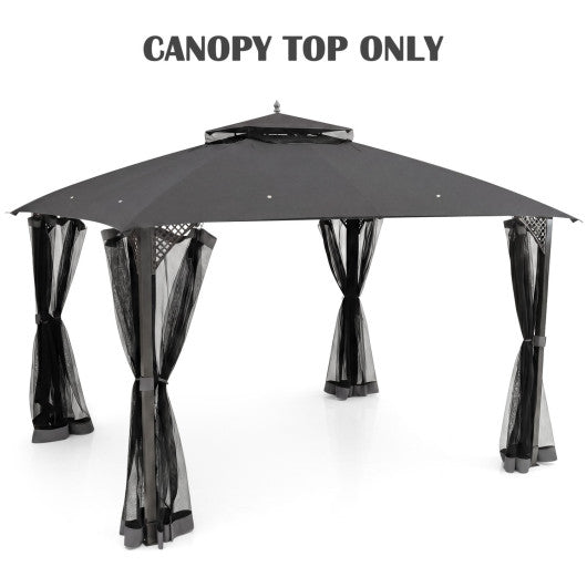 10 x 12 Feet Gazebo Replacement Top with Air Vent and Drainage Holes-Gray
