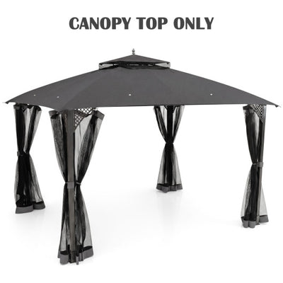 10 x 12 Feet Gazebo Replacement Top with Air Vent and Drainage Holes-Gray