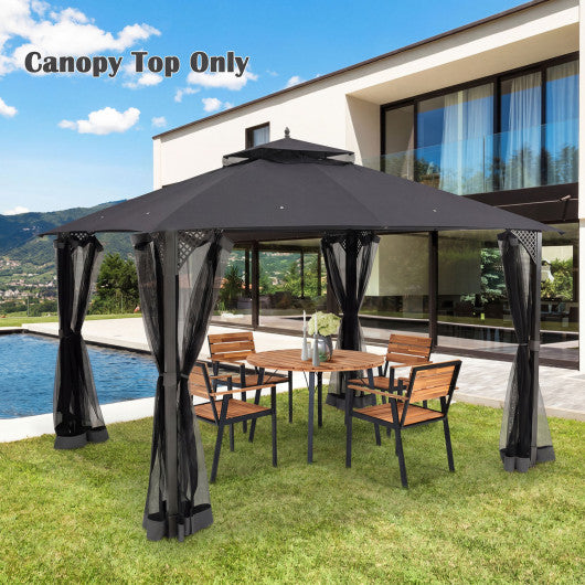 10 x 12 Feet Gazebo Replacement Top with Air Vent and Drainage Holes-Gray