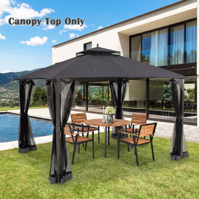 10 x 12 Feet Gazebo Replacement Top with Air Vent and Drainage Holes-Gray